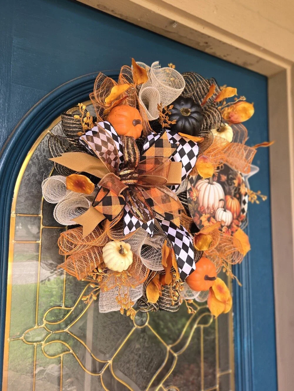 Whimsical Pumpkin Fall Wreath